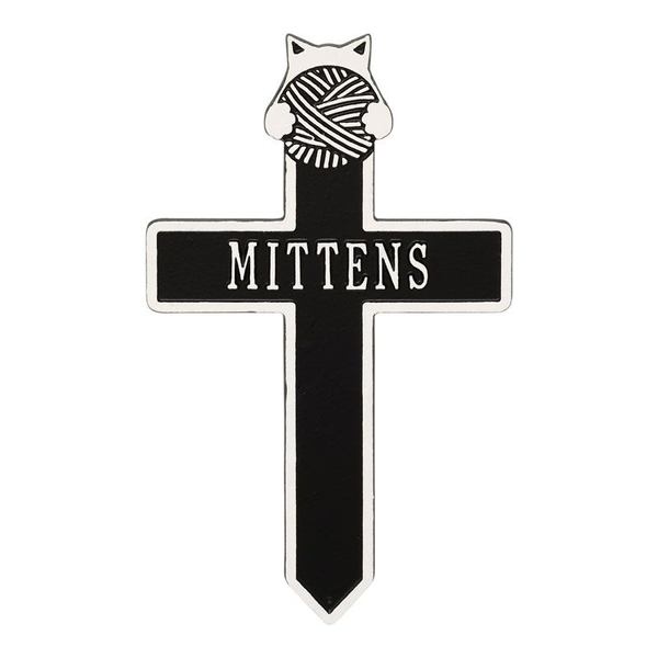 Kitten And Cross Pet Black Dedication Plaque